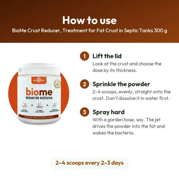 BioMe Crust Reducer, Treatment for Fat Crust in Septic Tanks 300 g