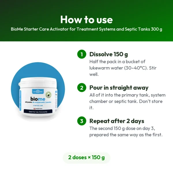 BioMe Starter Care Activator for Treatment Systems and Septic Tanks 300 g